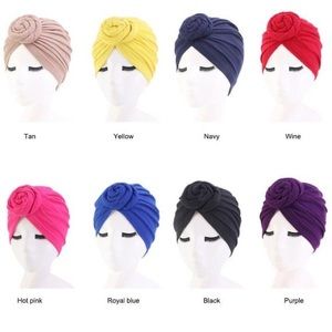 Plain Cotton Pre-Wrapped Hair Turban, Multipurpose Styling Head Wraps